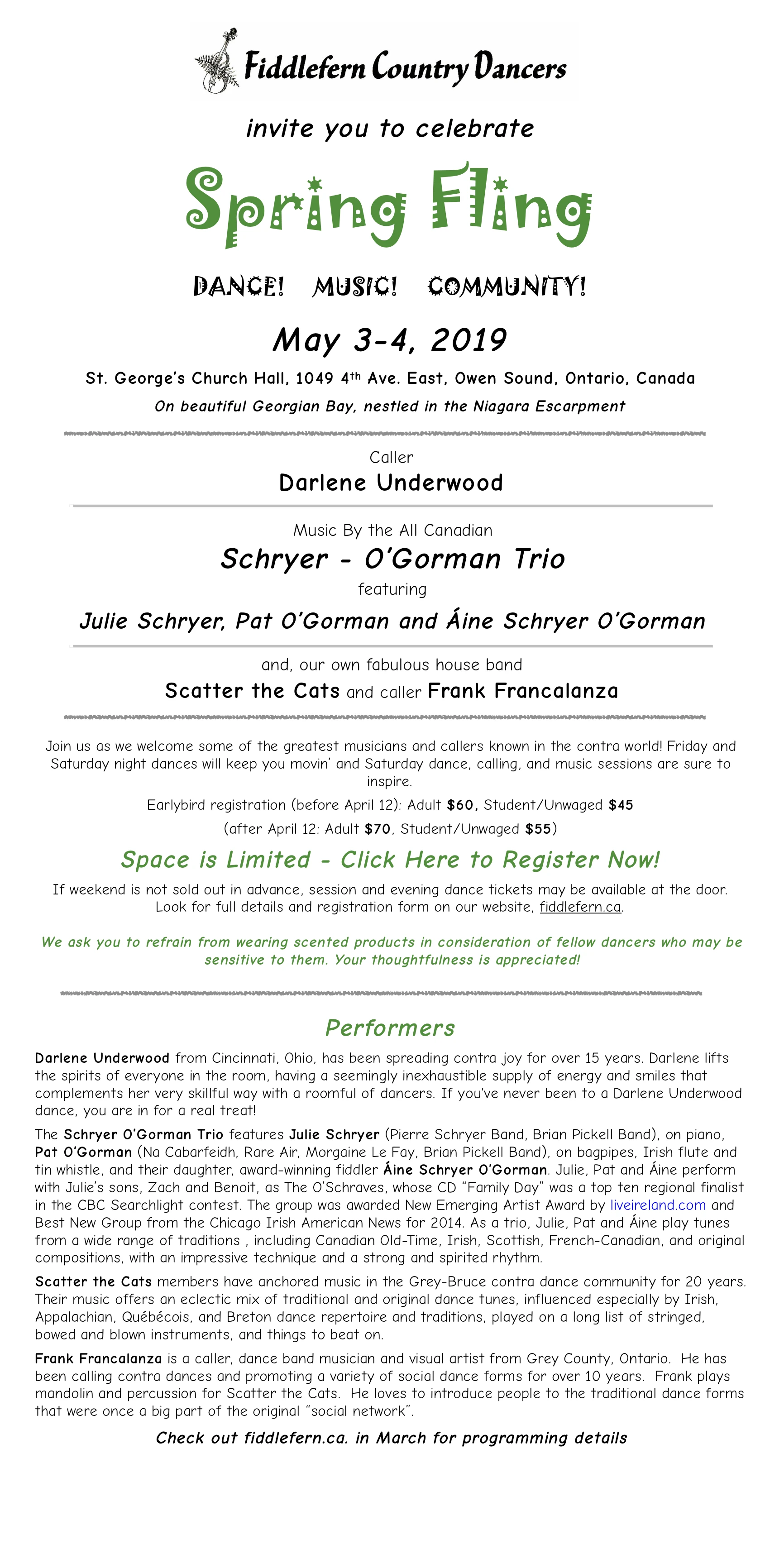 Spring Fling 2019 Information Poster